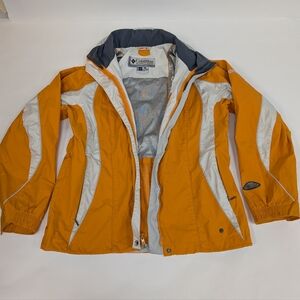 Columbia Orange And White Vertex Core Interchange WindBreaker Jacket Coat Medium
